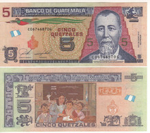 GUATEMALA  New 5 Quetzales  Pnew  PAPER Issue Similar To P122a Dated  31.1.2018   UNC - Guatemala