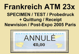 France LSA ATM Stamps Test Specimen / Probedruck ANNULE €0,00 / Newvision / Post-Expo 2005 Paris / Distributeurs - 2000 « Avions En Papier »