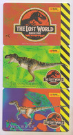 Singapore Old Phonecard Singtel Jurassic Park The Lost World  Dinosaur Unused Mint 3 Cards - Kino