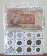 25 Kyats Geldschein VF/F (III) 12 Umlaufmünzen Souvenir Set Aus Burma Von 1972 - Myanmar