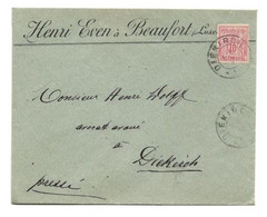 N°51 - 10 Centime Rose-rouge Obl. Dc De DIEKIRCH * sur Lettre (en-tête Henri Even à BEAUFORT) Du 5/6 1890 + Manuscrit 'p - 1882 Alegorias