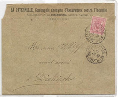 N°51 - 10 Centime Rose-rouge Obl. Dc De LUXEMBOUR-VILLE * sur Lettre (en-tête LA PATERNELLE Compagnie D'assurances Contr - 1882 Alegorias