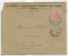 N°51 - 10 Centime Rose-rouge Obl. Dc De LUXEMBOUR-VILLE * sur Lettre (en-tête LA PATERNELLE Compagnie D'assurances Contr - 1882 Allegory