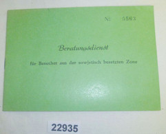 Beratungsdienst Für Besucher Aus Der Sowjetisch Besetzten Zone - Hedendaagse Politiek