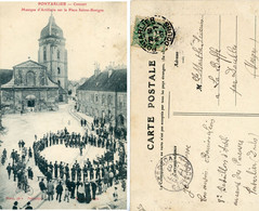 PONTARLIER CONCERT MUSIQUE D'ARTILLERIE SUR LA PLACE SAINTE BENIGNE 1907 - Pontarlier