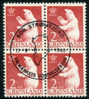 GREENLAND 1963 Definitive: Polar Bear 2 Kr Block Of 4 Used,  Michel 59 - Gebruikt