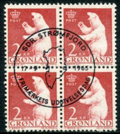 GREENLAND 1963 Definitive: Polar Bear 2 Kr Block Of 4 Used,  Michel 59 - Oblitérés