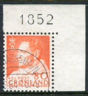 GREENLAND 1963 Definitive: King Frederik IX 80 Øre Used,  Michel 57 - Usados