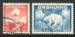 GREENLAND 1946 Definitive 20 And 40 Øre Used,  Michel 26-27 - Oblitérés