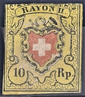 SWITZERLAND 1850 - MLH - Sc# 8 - 10Rp Rayon II - 1843-1852 Poste Federali E Cantonali