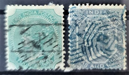 INDIA 1866 - Canceled - Sc# 26, 27 - 1858-79 Kronenkolonie