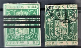 SPAIN 1854 - Canceled - Sc# 29, 29a - 5R - Used Stamps