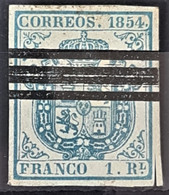 SPAIN 1854 - Canceled - Sc# 33a - 1R - Oblitérés