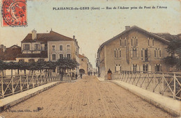 CPA 32 PLAISANCE DU GERS RUE DE L'ADOUR PRISE DU PONT DE L'ARROS - Andere & Zonder Classificatie