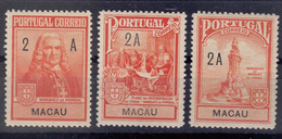 Portugal Macao Macau, Porto, Postage Due 1925 Mi#4-6 Mint Hinged - Unused Stamps