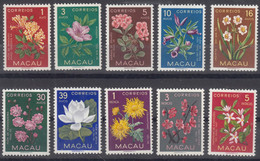 Portugal Macao Macau 1953 Flowers Mi#394-403 Mint Hinged - Nuovi