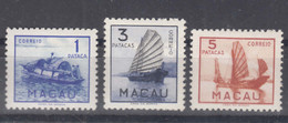 Portugal Macao Macau 1951 Ships Boats Mi#383-385 Mint Hinged - Nuovi