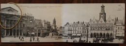 CPA Ak 1903 St QUENTIN Aisne Théâtre Vue Panoramique 2 Pans Panorama Double Format Animée Voyagée - Saint Quentin