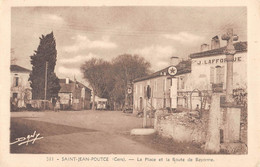 CPA 32 SAINT JEAN POUTGE LA PLACE ET LA ROUTE DE BAYONNE (cliché Rare - Other & Unclassified