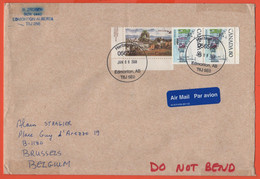 CANADA - 2008 - 3 Stamps - Medium Envelope - Viaggiata Da Edmonton Per Brussels, Belgium - Brieven En Documenten