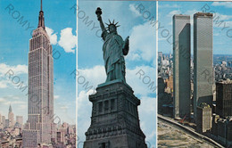 CARTOLINA  NEW YORK CITY,NEW YORK,STATI UNITI,THE MIGHTY SYMBOLS OF A CITY THAT IS FIRST IN THE ENTIRE WORD VIAGGIATA - Panoramic Views