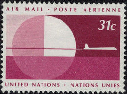 Nations Unies 1977 Used Air Mail Plane Poste Aérienne Avion - Ungebraucht