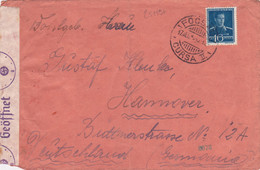 25159# ROUMANIE LETTRE CENSURE ALLEMANDE Obl FOCSANI CURSA II 1940 ROMANIA HANNOVER GERMANIA HANNOVRE ALLEMAGNE - Lettres 2ème Guerre Mondiale