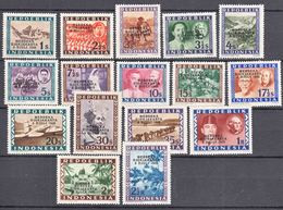Indonesia Joint Issue 1949 Mi#101,103-114,119-121 Mint Hinged - Indonesien
