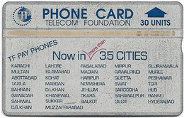 Pakistan - Telecom Foundation - L&G - Now In 35 Cities - 402C - 02.1994, 30U, 30.000ex, Used - Pakistan