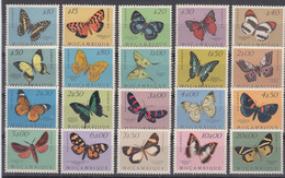 Portugal Mozambique 1953 Butterflies Complete Set Mi#417-436 Mint Lightly Hinged - Mosambik