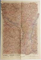 Militaria.carte Géographique.invasion Allemande 1914-18.le Front Lorraine Et Alsace Au 1er Janvier 1916. - Documenti