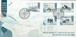 2008 Ross Dependency British Antarctic Expedition 1907-1909 Complete Set Of Five Values.  First Day Cover - FDC