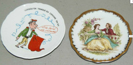 2 JOLIES PETITES ASSIETTES PORCELAINE LIMOGES Et PARIS D'après WATTEAU TORERO Déco Collection Vitrine - Limoges (FRA)