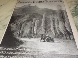 ANCIENNE   PUBLICITE  VOITURE ROCHET SCHNEIDER 1913 - Voitures