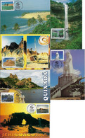 Brazil 2009 6 Maximum Card Stamp Ceará State coast Beach Tourism Dam Padre Cícero Waterfall palm Tree Sun - Cartoline Maximum