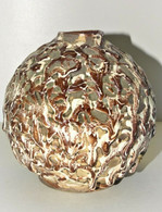 JOLI ANCIEN VASE BOULE CERVELLE CERAMIQUE TERRE CUITE à COULURES NO RENOLEAU XXe Collection Vitrine - Angoulême/Le Renoleau (FRA)