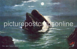 THE BOW FIDDLE ROCK CULLEN SCOTLAND OLD COLOUR POSTCARD TUCK OILETTE MOONLIT SEAS NO 6693 - Banffshire