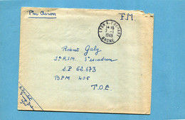 Marcophilie-guerre -indochine-Lettre En FM  Cad Lyon 1949 Pour T O E SP  62673 BPM 405 - Guerre D'Indochine / Viêt-Nam