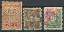 FINLANDE - 3 FISCAUX DIVERS OBL. - B/TB - Revenue Stamps