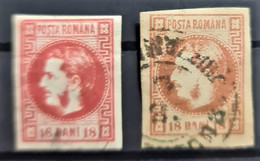 ROMANIA 1868-70 - Canceled - Sc# 36, 36a - 1858-1880 Moldavia & Principado