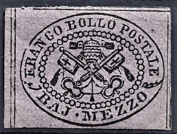 ROMAN STATES 1852 - Canceled - Sc# 1b - 1/2b - Stato Pontificio
