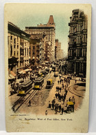 BROADWAY, West Of Post Office, Used 1918, NEW YORK CITY NY NYC Postcard - Broadway
