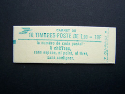 2424-C1 CONF. 8 CARNET FERME 10 TIMBRES LIBERTE DE GANDON 1,90 VERT (BOITE B) - Modernes : 1959-...