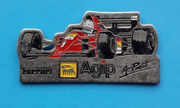 Pin's -  Ferrari - Course De F1 - Eni - Agip - Alain Prost - F1