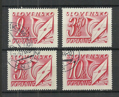 SLOVAKIA Slowakei 1942 Michel 34 & 36 - 38 */o Portomarken Postage Due - Gebraucht