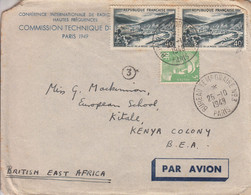 1949 France ITU CTP Radio Conference Paris Commercial Cover To Kitale KENYA  RARE Historical Artifact - Telekom