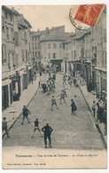 CPA - TARASCON (B Du R) - Une Arrivée De Taureaux - La Place Du Marché - Tarascon