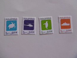 TAAF 2013 SERIE COURANTE  FAUNE P 677/680  * *  TORTUE  HELICOPTERE  MANCHOT  BATEAU - Unused Stamps