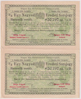 2 Billets Loterie Royale De Hongrie - 1/4 De Billet Tirage De Janvier 1910 - Loterijbiljetten
