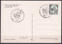 ITALY. 1990/San Benigno, Special-numbered PictureCard/visit Of John Paul II, Pope. - 1981-90: Marcophilia